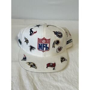 SUPER RARE! NFL Reebok All Over Throwback Logos (7.5) Fitted Cap Hat COLLECTIBLE